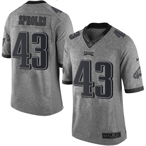 Men's Nike Philadelphia Eagles #43 Darren Sproles Elite Gray Gridiron NFL Jersey