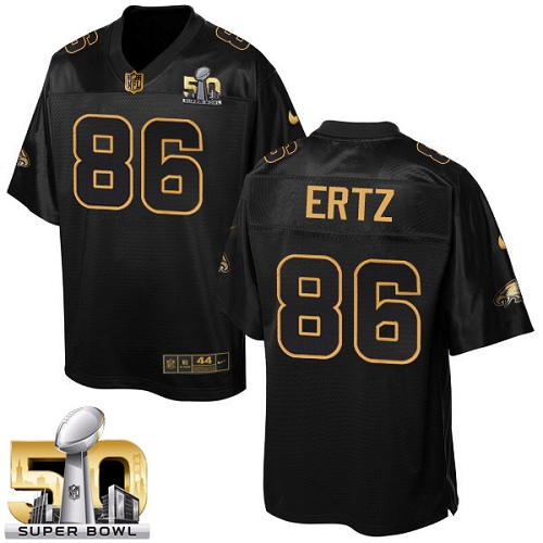 Men's Nike Philadelphia Eagles #86 Zach Ertz Elite Black Pro Line Gold Collection NFL Jersey