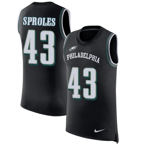 Men's Nike Philadelphia Eagles #43 Darren Sproles Black Rush Player Name & Number Tank Top NFL Jersey