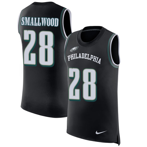 Men's Nike Philadelphia Eagles #28 Wendell Smallwood Black Rush Player Name & Number Tank Top NFL Jersey