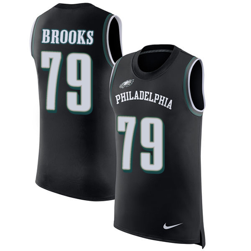 Men's Nike Philadelphia Eagles #79 Brandon Brooks Black Rush Player Name & Number Tank Top NFL Jersey