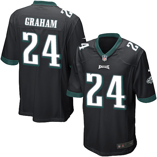 Men's Nike Philadelphia Eagles #24 Corey Graham Game Black Alternate NFL Jersey