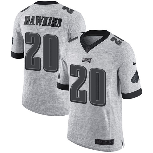 Men's Nike Philadelphia Eagles #20 Brian Dawkins Elite Gray Gridiron II NFL Jersey