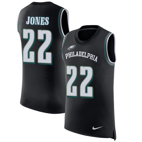 Men's Nike Philadelphia Eagles #22 Sidney Jones Black Rush Player Name & Number Tank Top NFL Jersey