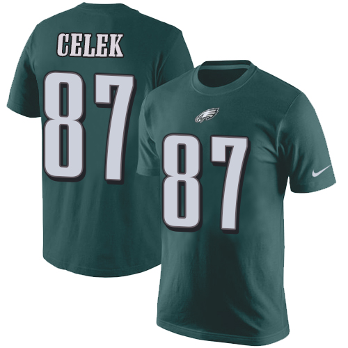 NFL Nike Philadelphia Eagles #87 Brent Celek Green Rush Pride Name & Number T-Shirt