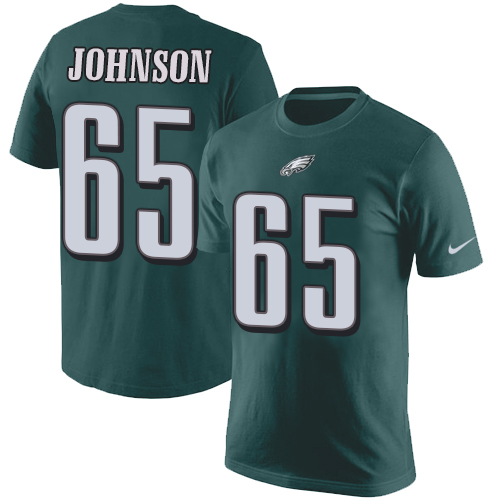 NFL Nike Philadelphia Eagles #65 Lane Johnson Green Rush Pride Name & Number T-Shirt