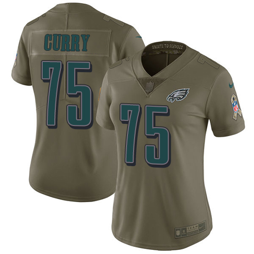 Women's Nike Philadelphia Eagles #75 Vinny Curry Limited Olive 2017 Salute to Service NFL Jersey