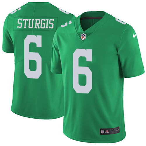 Men's Nike Philadelphia Eagles #6 Caleb Sturgis Limited Green Rush Vapor Untouchable NFL Jersey