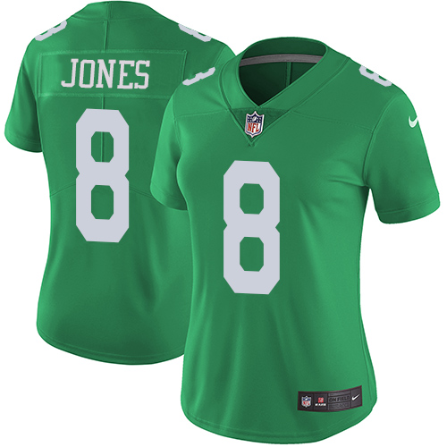Women's Nike Philadelphia Eagles #8 Donnie Jones Limited Green Rush Vapor Untouchable NFL Jersey