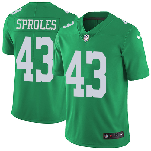 Men's Nike Philadelphia Eagles #43 Darren Sproles Limited Green Rush Vapor Untouchable NFL Jersey