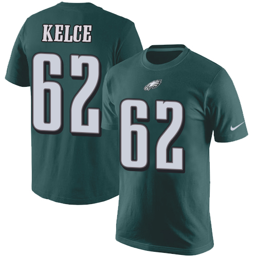 NFL Nike Philadelphia Eagles #62 Jason Kelce Green Rush Pride Name & Number T-Shirt