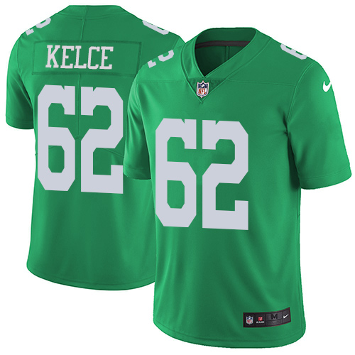 Men's Nike Philadelphia Eagles #62 Jason Kelce Limited Green Rush Vapor Untouchable NFL Jersey