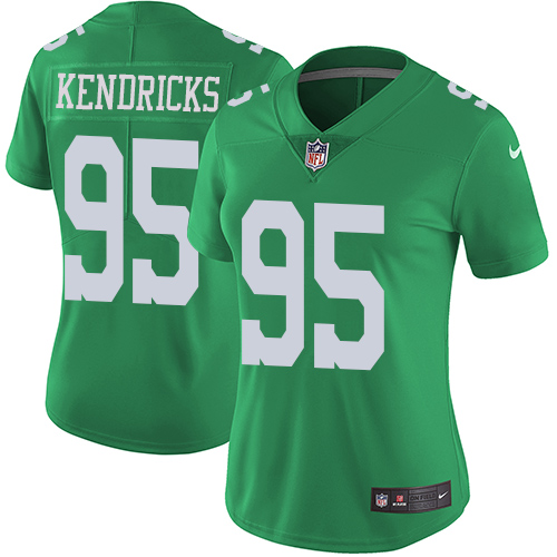 Women's Nike Philadelphia Eagles #95 Mychal Kendricks Limited Green Rush Vapor Untouchable NFL Jersey