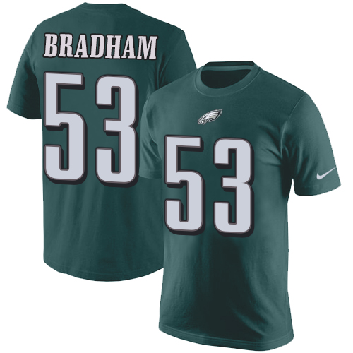 NFL Nike Philadelphia Eagles #53 Nigel Bradham Green Rush Pride Name & Number T-Shirt