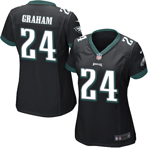 Women's Nike Philadelphia Eagles #24 Corey Graham Game Black Alternate NFL Jersey