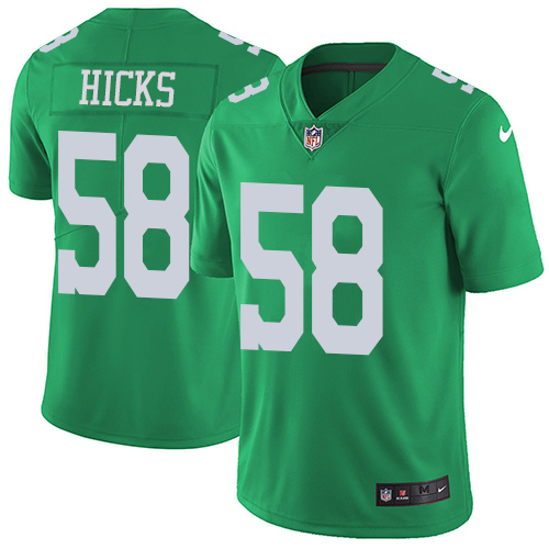 Men's Nike Philadelphia Eagles #58 Jordan Hicks Limited Green Rush Vapor Untouchable NFL Jersey