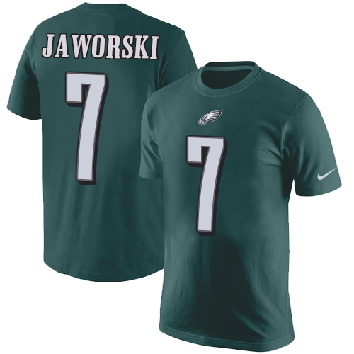 NFL Nike Philadelphia Eagles #7 Ron Jaworski Green Rush Pride Name & Number T-Shirt