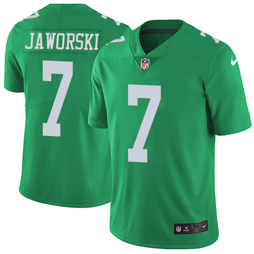 Men's Nike Philadelphia Eagles #7 Ron Jaworski Limited Green Rush Vapor Untouchable NFL Jersey