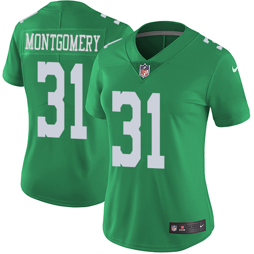 Women's Nike Philadelphia Eagles #31 Wilbert Montgomery Limited Green Rush Vapor Untouchable NFL Jersey