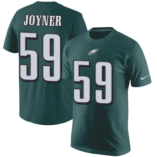 NFL Nike Philadelphia Eagles #59 Seth Joyner Green Rush Pride Name & Number T-Shirt