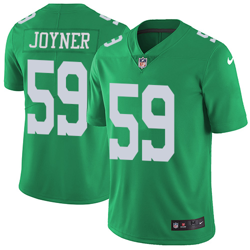 Men's Nike Philadelphia Eagles #59 Seth Joyner Limited Green Rush Vapor Untouchable NFL Jersey