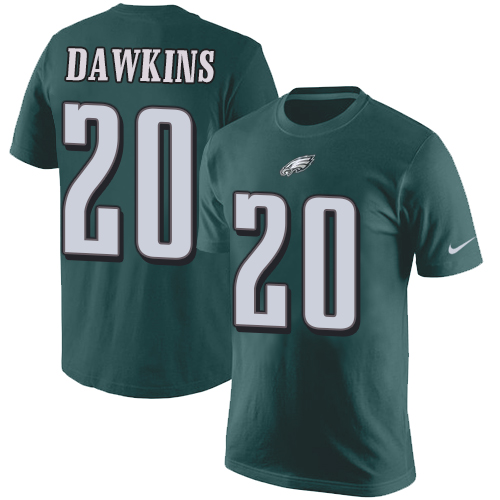 NFL Nike Philadelphia Eagles #20 Brian Dawkins Green Rush Pride Name & Number T-Shirt