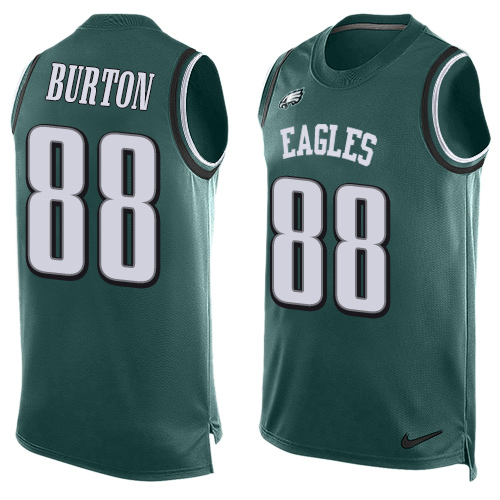 Men's Nike Philadelphia Eagles #88 Trey Burton Limited Midnight Green Player Name & Number Tank Top NFL Jersey