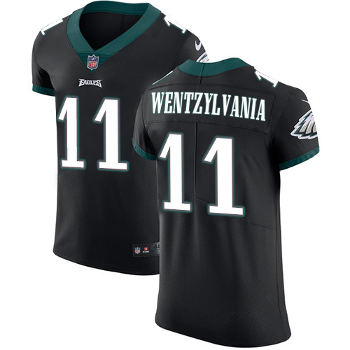 Men's Nike Philadelphia Eagles #11 Carson Wentz Elite Black Alternate Wentzylvania NFL Jersey