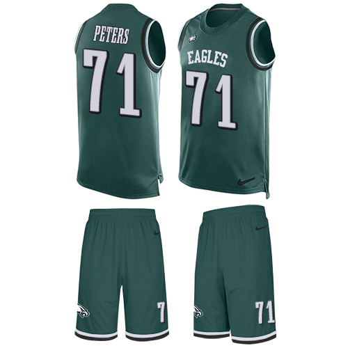 Men's Nike Philadelphia Eagles #71 Jason Peters Limited Midnight Green Tank Top Suit NFL Jersey