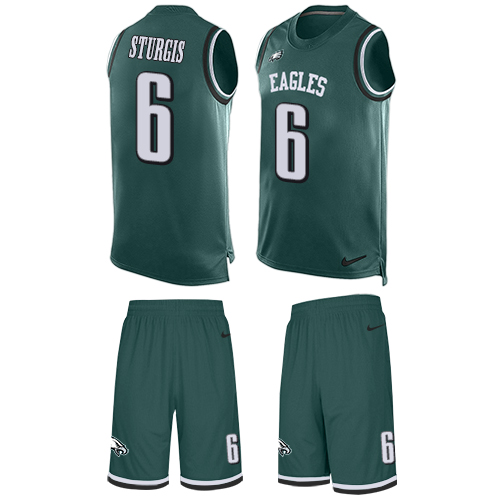 Men's Nike Philadelphia Eagles #6 Caleb Sturgis Limited Midnight Green Tank Top Suit NFL Jersey