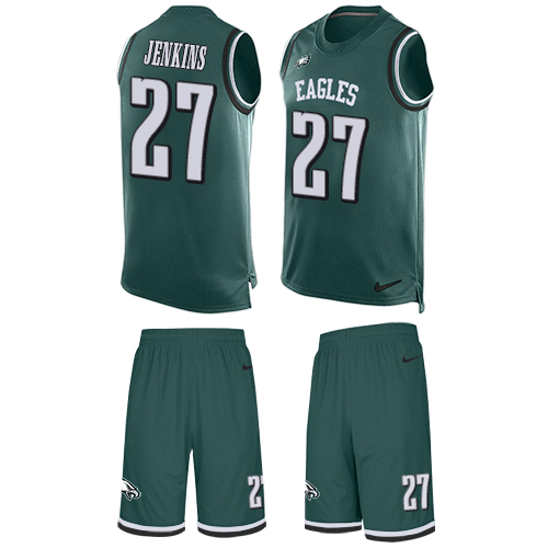 Men's Nike Philadelphia Eagles #27 Malcolm Jenkins Limited Midnight Green Tank Top Suit NFL Jersey
