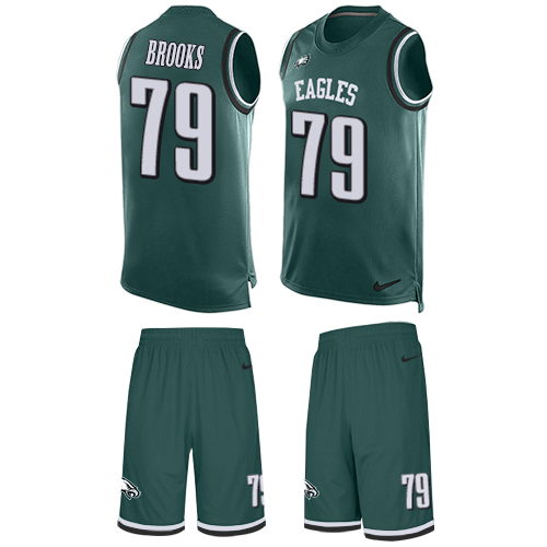Men's Nike Philadelphia Eagles #79 Brandon Brooks Limited Midnight Green Tank Top Suit NFL Jersey