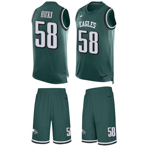 Men's Nike Philadelphia Eagles #58 Jordan Hicks Limited Midnight Green Tank Top Suit NFL Jersey