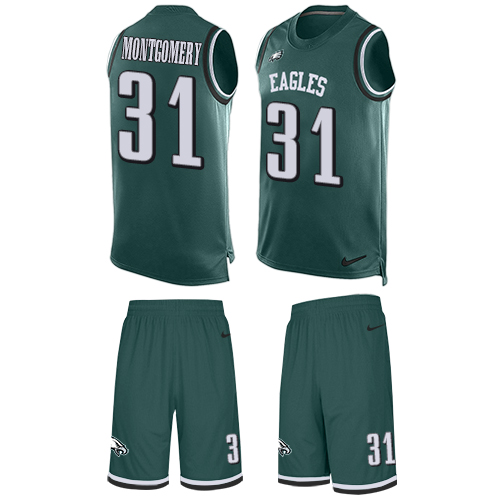 Men's Nike Philadelphia Eagles #31 Wilbert Montgomery Limited Midnight Green Tank Top Suit NFL Jersey