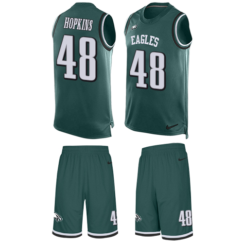 Men's Nike Philadelphia Eagles #48 Wes Hopkins Limited Midnight Green Tank Top Suit NFL Jersey