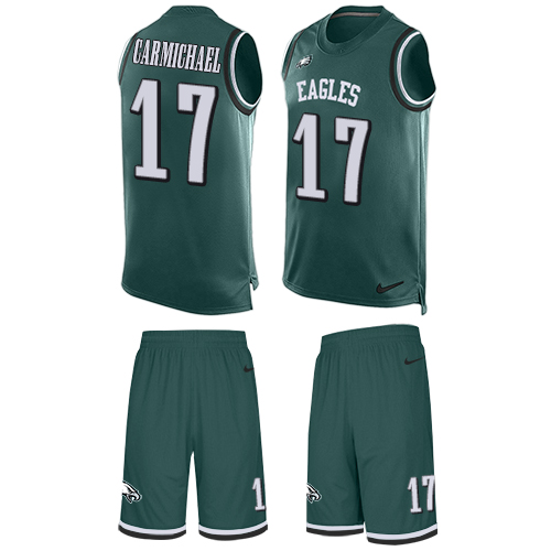 Men's Nike Philadelphia Eagles #17 Harold Carmichael Limited Midnight Green Tank Top Suit NFL Jersey