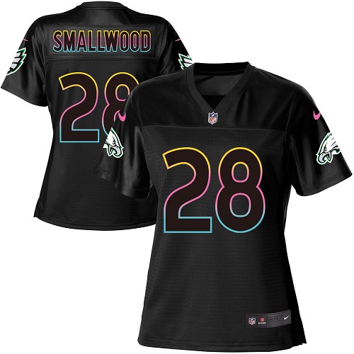 Women's Nike Philadelphia Eagles #28 Wendell Smallwood Game Black Fashion NFL Jersey