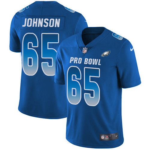 Men's Nike Philadelphia Eagles #65 Lane Johnson Limited Royal Blue 2018 Pro Bowl NFL Jersey