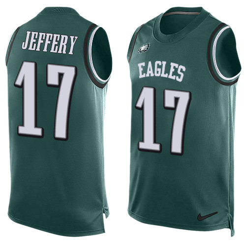 Men's Nike Philadelphia Eagles #17 Alshon Jeffery Limited Midnight Green Player Name & Number Tank Top NFL Jersey