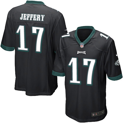 Men's Nike Philadelphia Eagles #17 Alshon Jeffery Game Black Alternate NFL Jersey