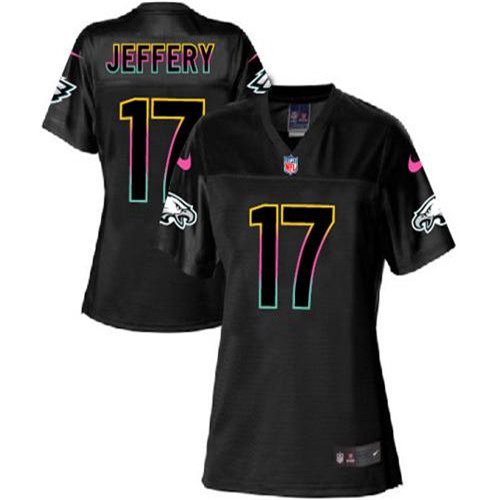 Women's Nike Philadelphia Eagles #17 Alshon Jeffery Game Black Fashion NFL Jersey