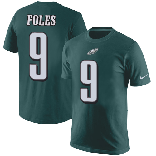 NFL Nike Philadelphia Eagles #9 Nick Foles Green Rush Pride Name & Number T-Shirt