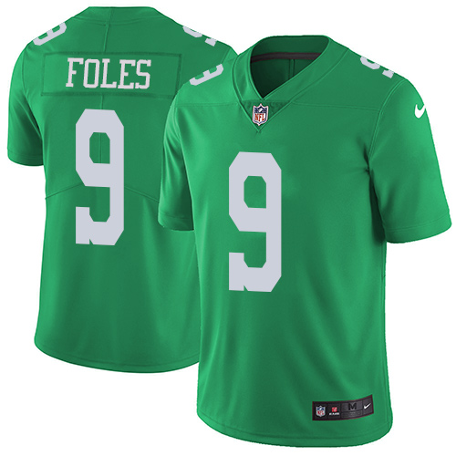 Men's Nike Philadelphia Eagles #9 Nick Foles Limited Green Rush Vapor Untouchable NFL Jersey