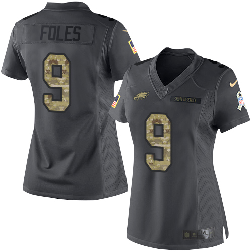Women's Nike Philadelphia Eagles #9 Nick Foles Limited Black 2016 Salute to Service NFL Jersey