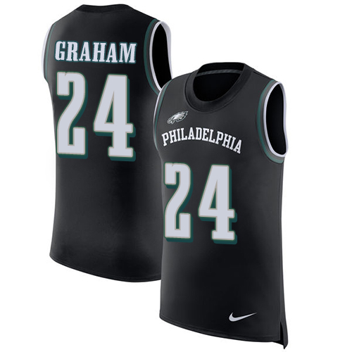Men's Nike Philadelphia Eagles #24 Corey Graham Black Rush Player Name & Number Tank Top NFL Jersey