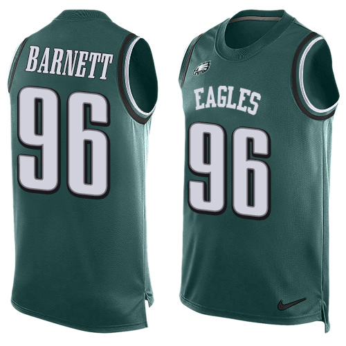 Men's Nike Philadelphia Eagles #96 Derek Barnett Limited Midnight Green Player Name & Number Tank Top NFL Jersey