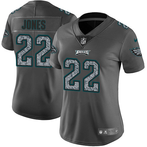 Women's Nike Philadelphia Eagles #22 Sidney Jones Gray Static Vapor Untouchable Limited NFL Jersey