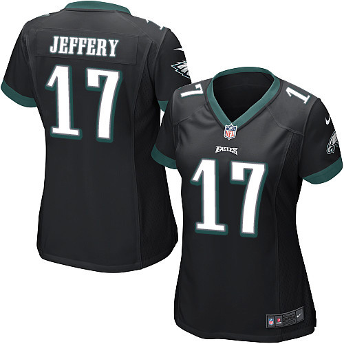 Women's Nike Philadelphia Eagles #17 Alshon Jeffery Game Black Alternate NFL Jersey