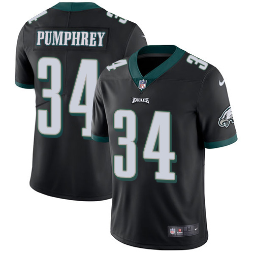 Men's Nike Philadelphia Eagles #34 Donnel Pumphrey Black Alternate Vapor Untouchable Limited Player NFL Jersey