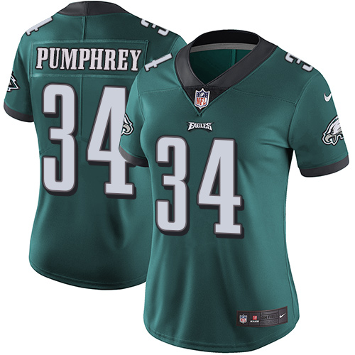 Women's Nike Philadelphia Eagles #34 Donnel Pumphrey Midnight Green Team Color Vapor Untouchable Limited Player NFL Jersey